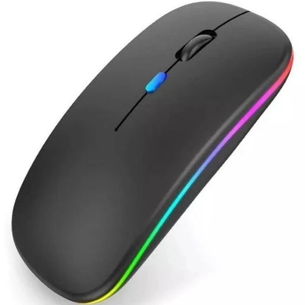 Sleek RGB Wireless Mouse with LED Lighting and Rechargeable Battery