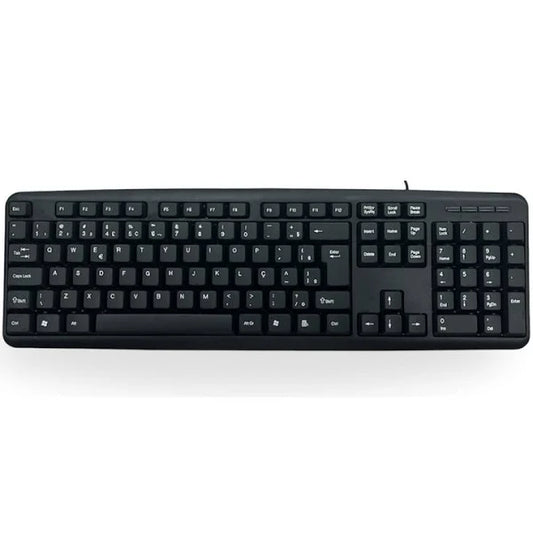 Full-Size Wired Keyboard with Numeric Keypad for Office and Home Use