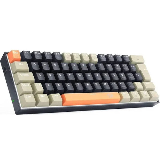 Compact Mechanical Keyboard with Retro Keycaps and Tactile Switches